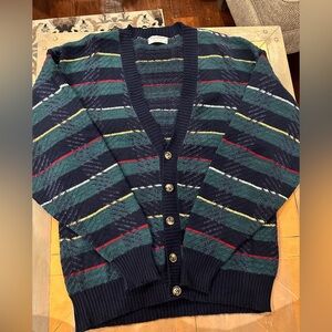 Tricots St Raphael Mens Button up Wool Vintage Retro Style Cardigan Sweater L
